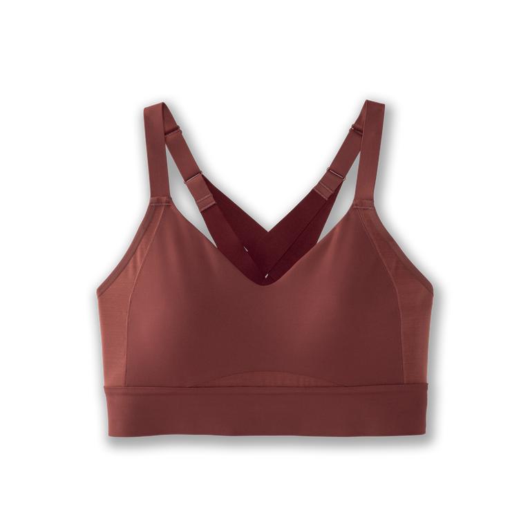 Brooks Women's DRIVE INTERLACE Sports Bras - Burgundy/Terracotta - Canada (KAGCQ-2081)